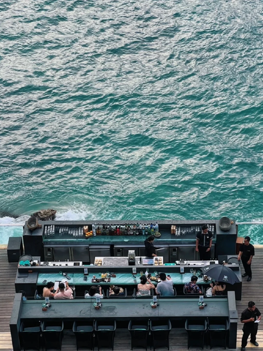 Bali-Rock Bar, one of the seaside cliff restaurants and bars, requires advance reservations