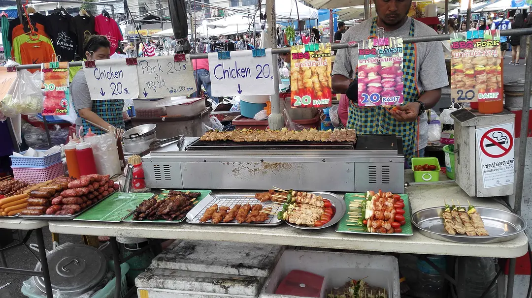 Krabi-Night market in Krabi Island, Thailand, a paradise for gourmet food