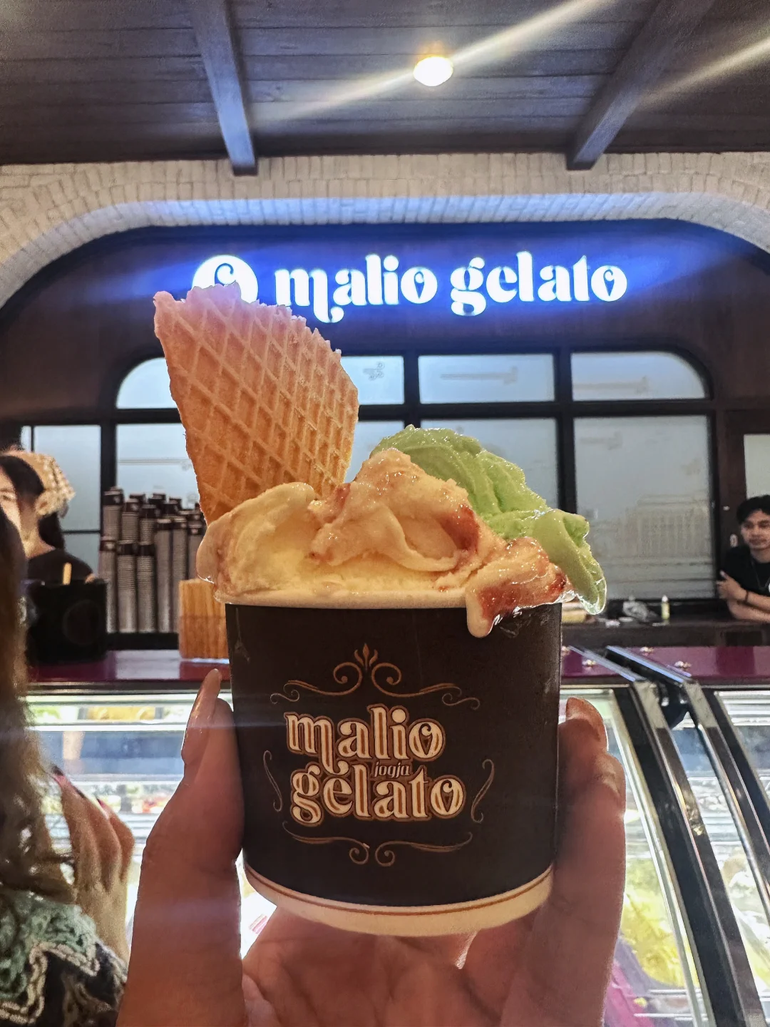 Jakarta-Remboelan, malio gelato, Tis cafe, Warung Nia. Four restaurants recommended in Jakarta