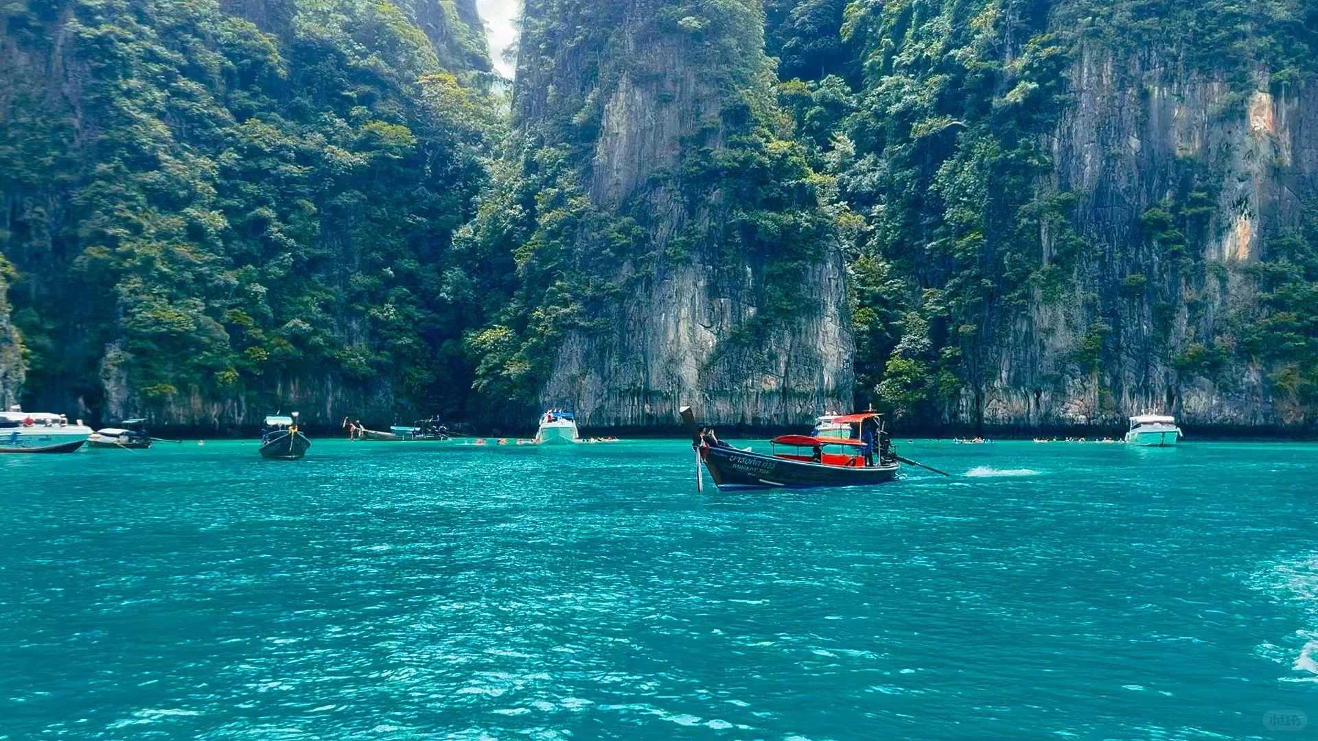 Krabi-Krabi, Thailand, looking at the glass-like transparent sea water