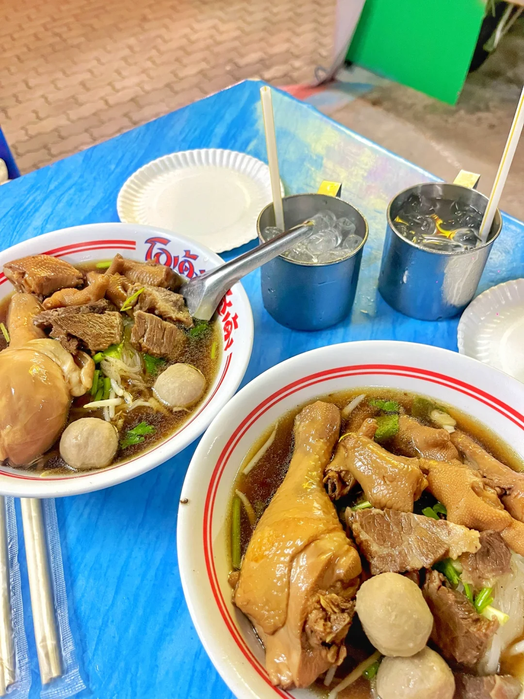 Krabi-Go deng Thai noodle, a popular boat noodle restaurant at Aonang Beach, Krabi