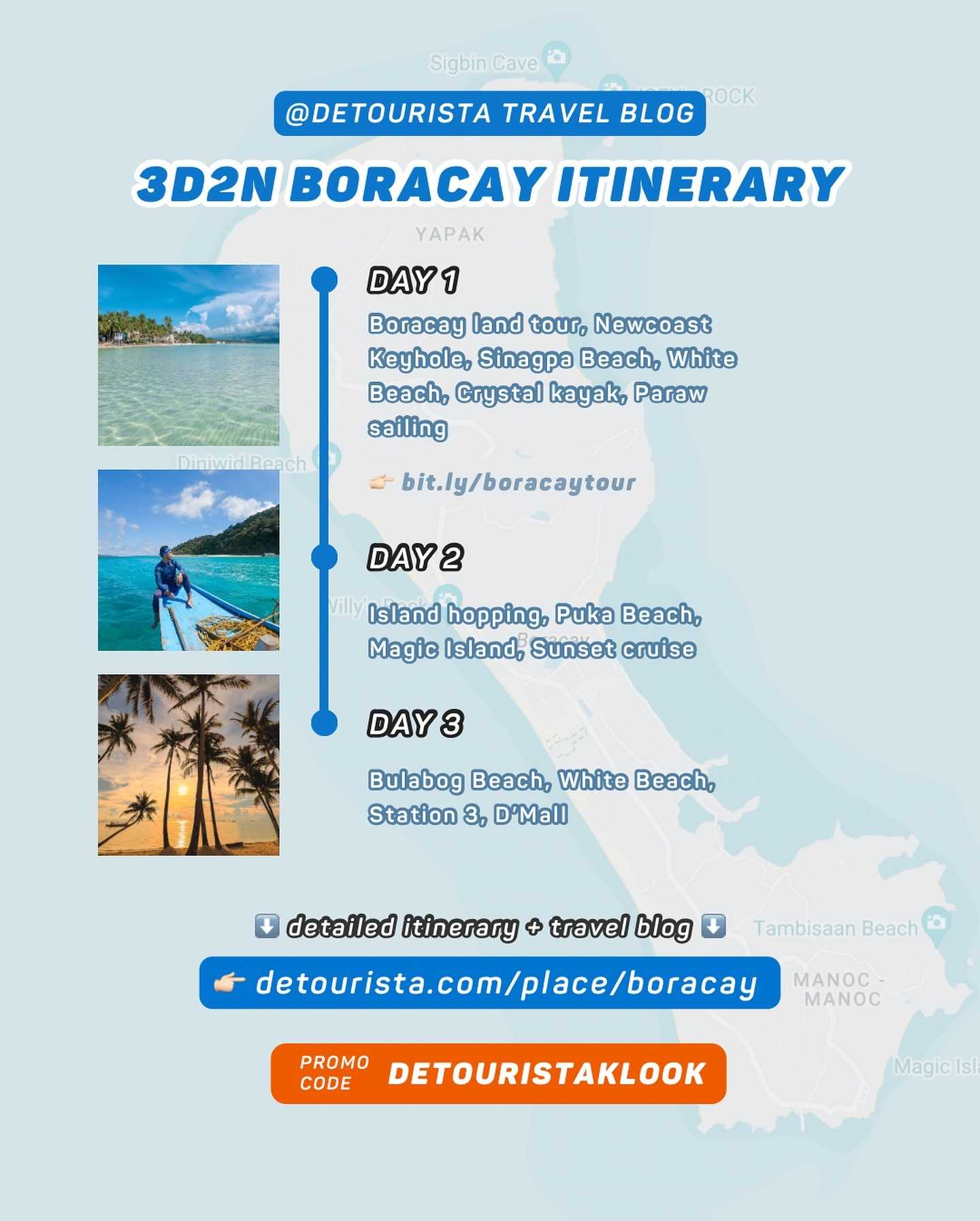 Boracay-Three-day travel guide to Boracay, with white sand beaches on both land and islands