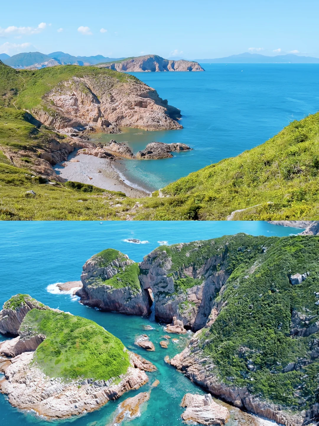 Hong kong-Hong Kong Flint Island, the clear blue Jelly Sea🤹🏻‍♀️, a water park created by nature