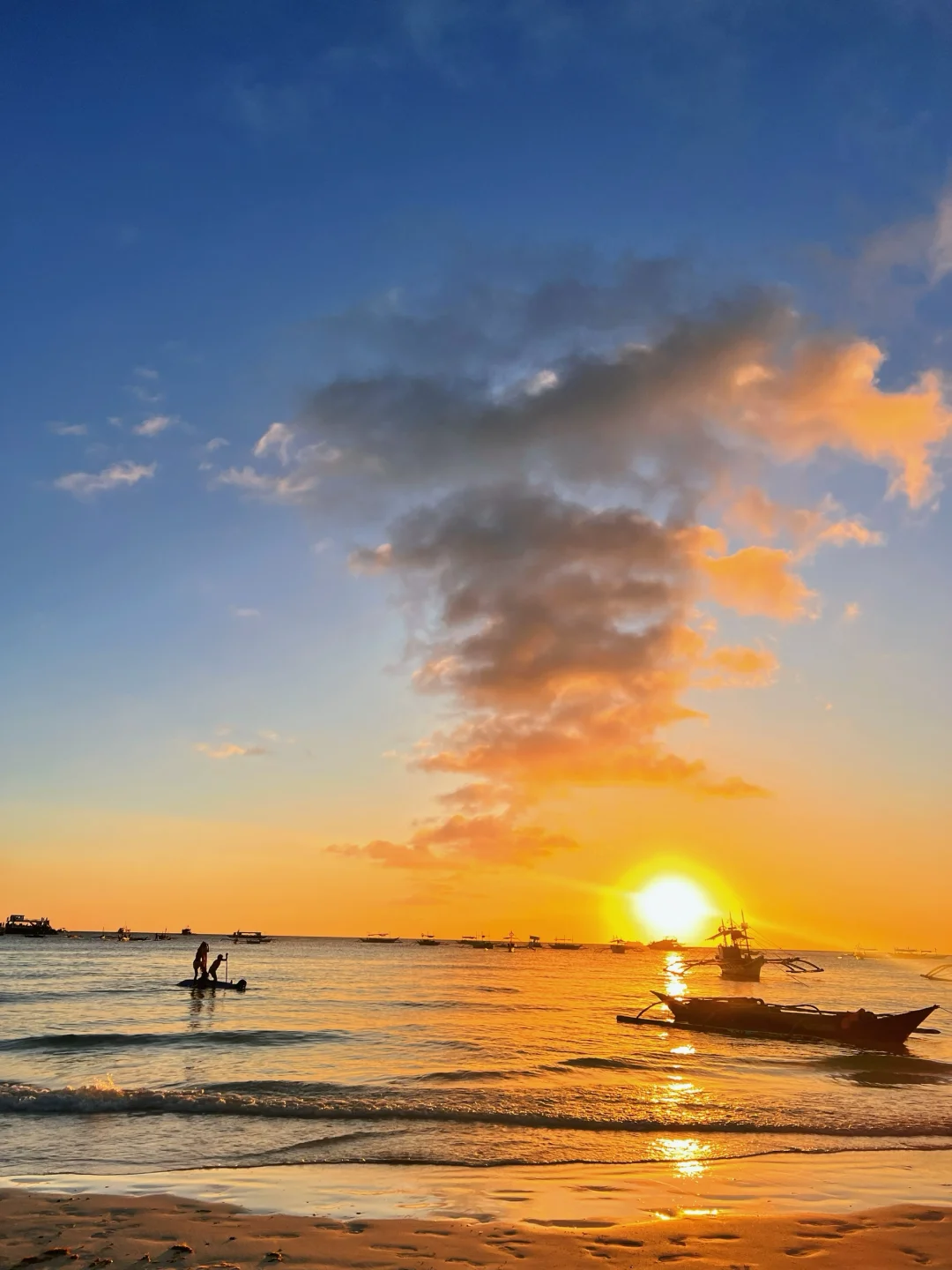 Boracay-Lambros Point, a small cave shooting point, orange tenderness at sunset