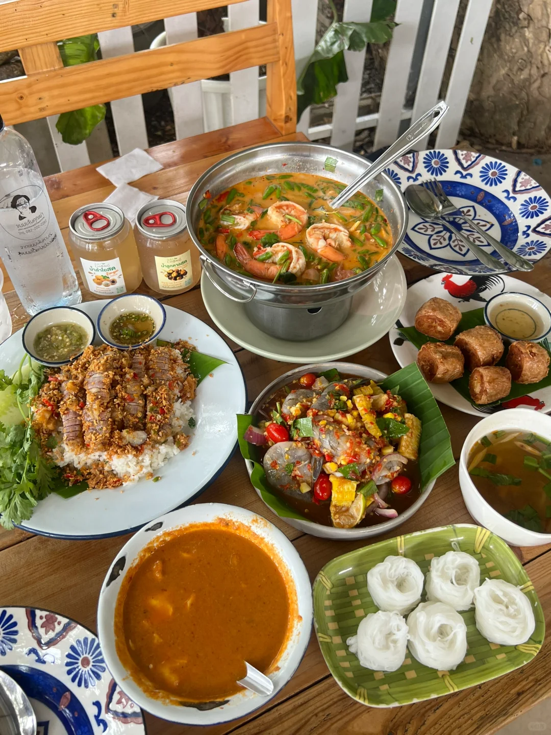 Grandma's Noodles🤩, the best Tom Yum soup in Pattaya, with 10 big prawns