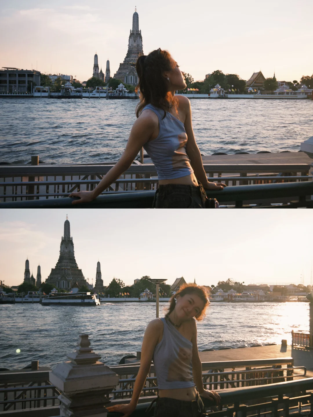 Bangkok-Watch the sunset over the Chao Phraya River from the Grand Palace