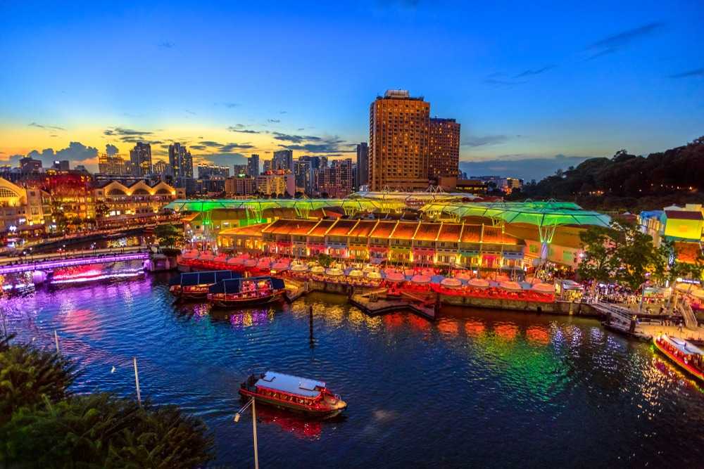 Singapore-Singapore Clarke Quay, an entertainment district for shopping, dining and tourism