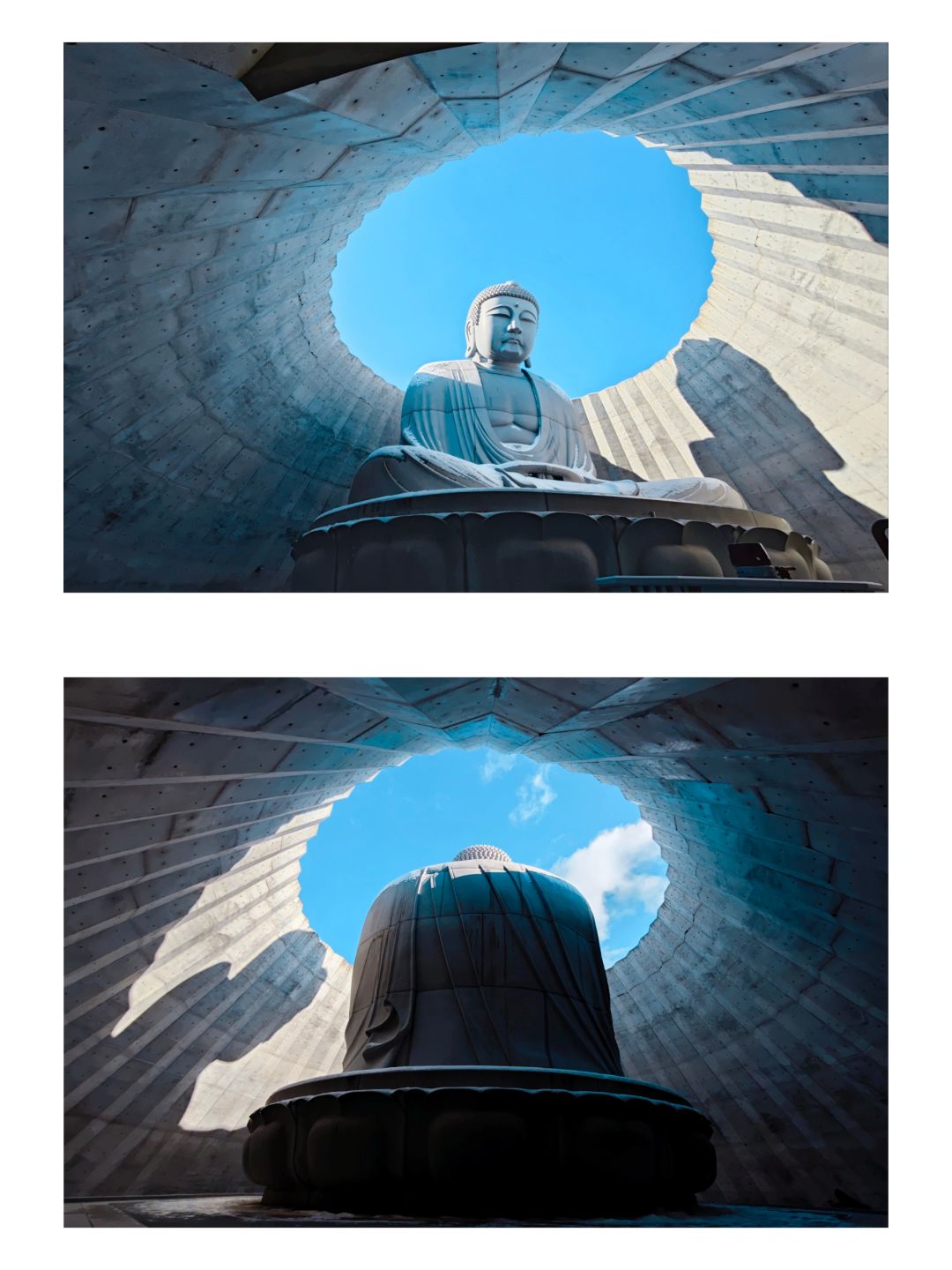 Sapporo/Hokkaido-The Great Buddha of Sapporo(头大仏), whose body is hidden under a man-made hill