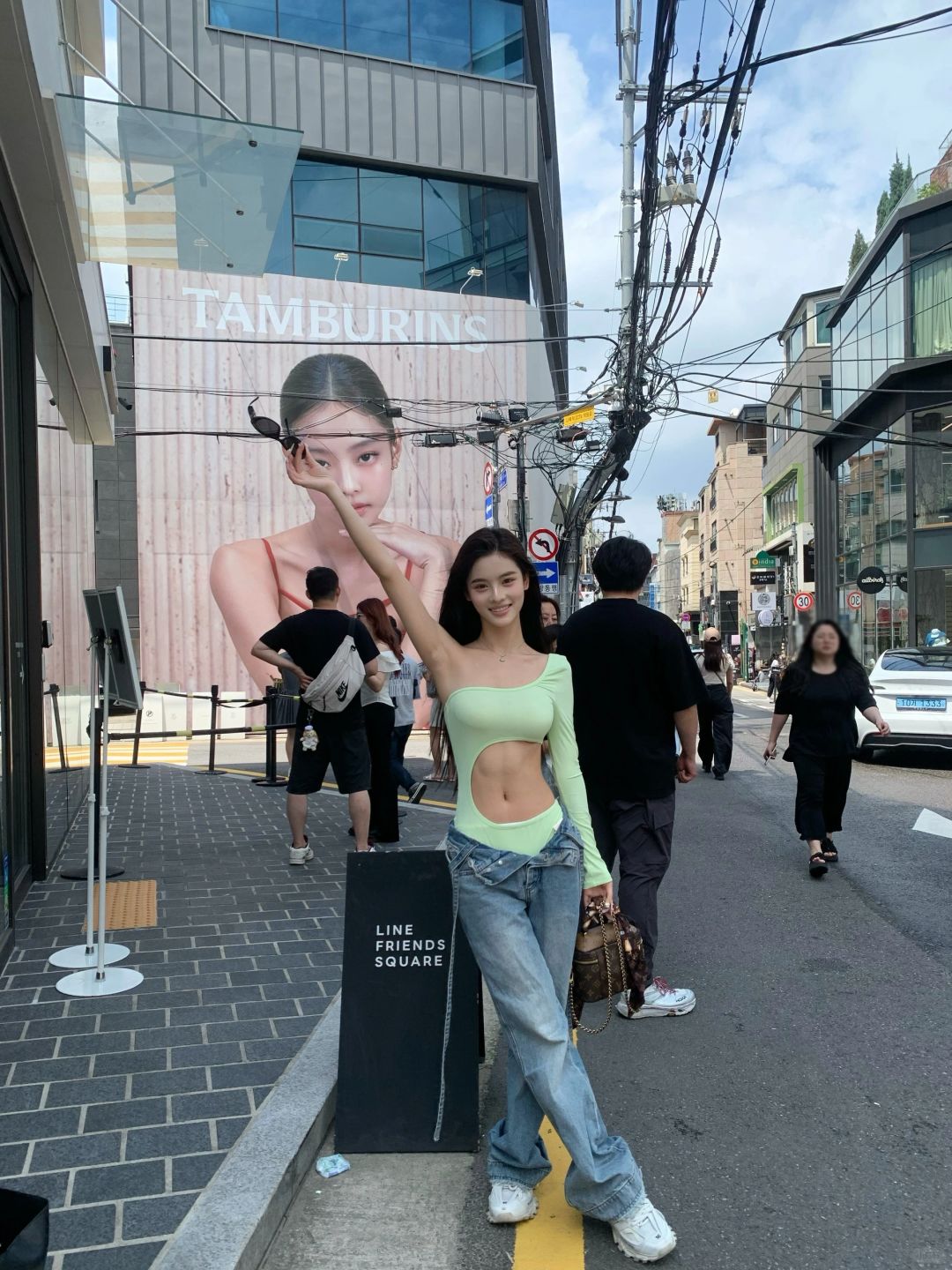 Seoul-The first stop of my trip to Seoul, taking a photo with the Jennie billboard