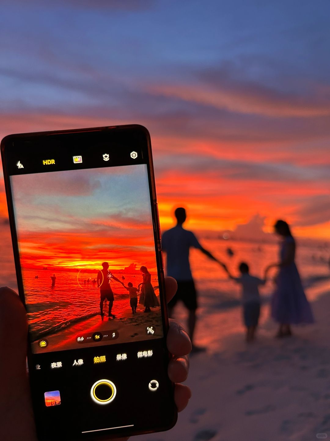 Boracay-The beautiful sunset at the beach in Boracay at 5 pm. No filter is needed to enjoy the red sunset