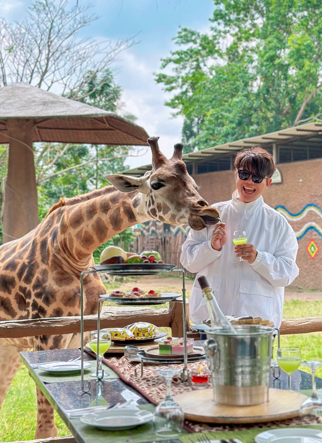 Jakarta-Dine With Giraffe in Jakarta, Indonesia, 👏🏻share a dreamy afternoon tea with giraffes