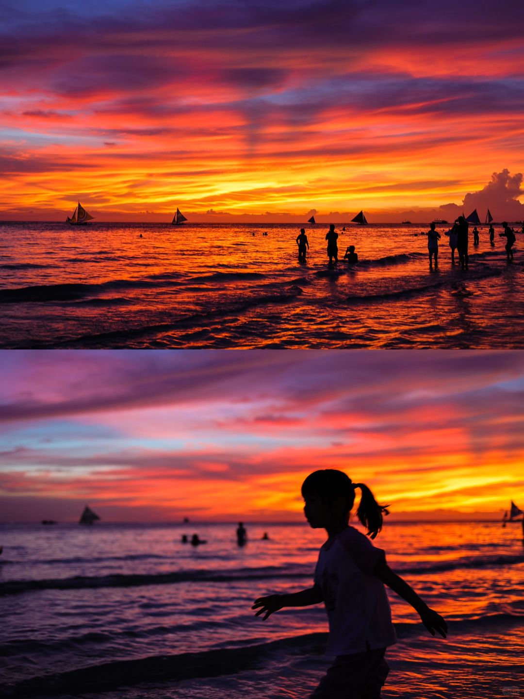 Boracay-Boracay S1 Beach, this kind of sunset by the sea, I am willing to watch it ten thousand times