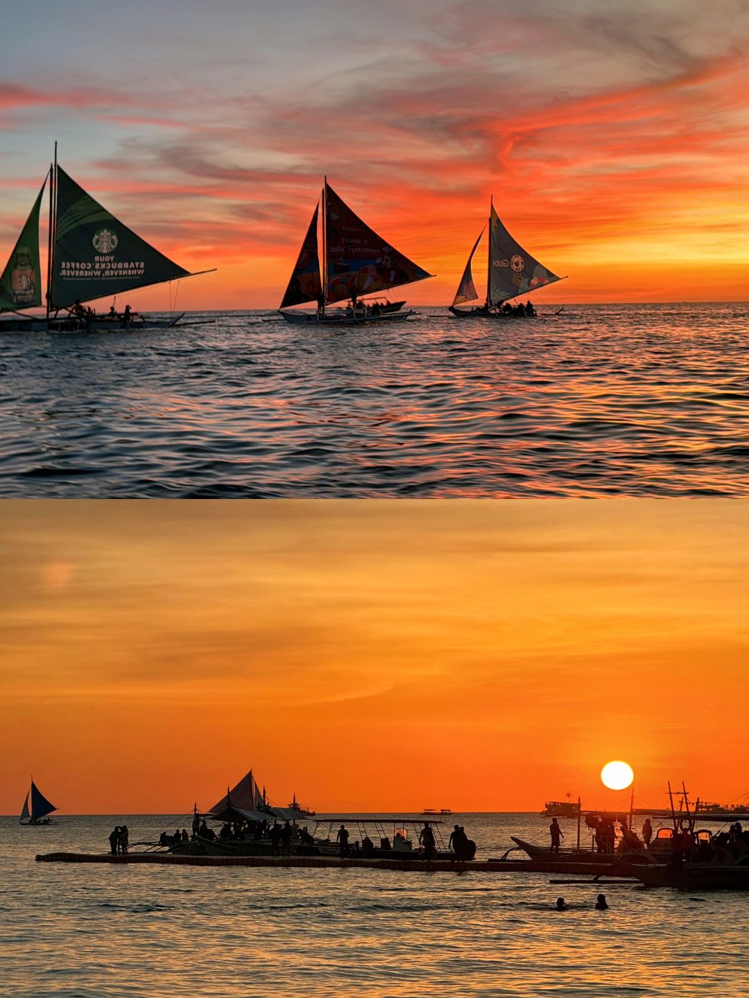 Boracay-Boracay S1 Beach, this kind of sunset by the sea, I am willing to watch it ten thousand times