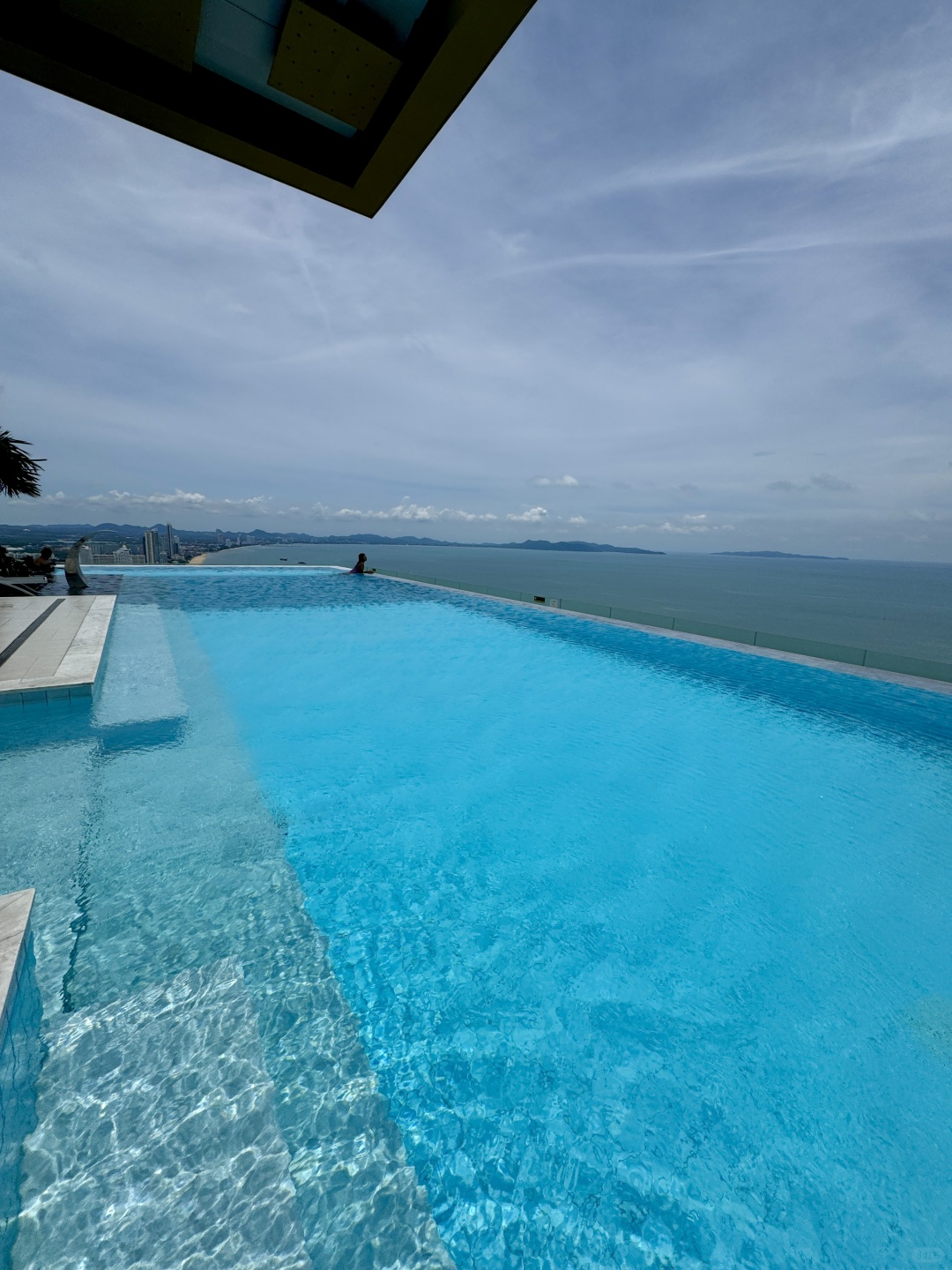 Pattaya-Copacabana Hotel in Jomtien, Pattaya, has a beautiful view of the rooftop infinity pool