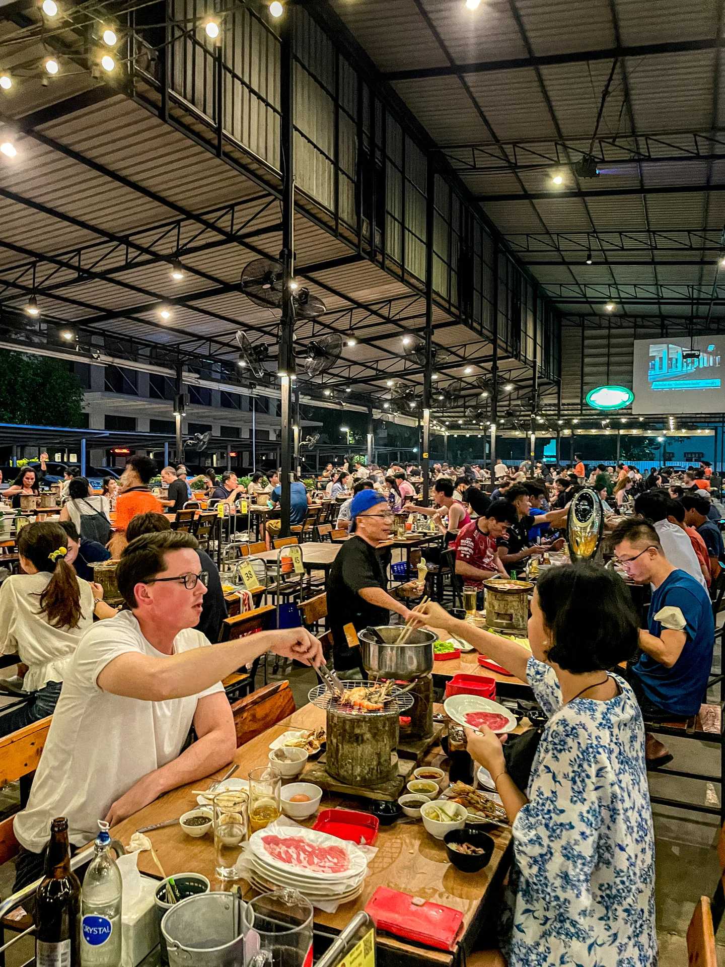 Bangkok-best beef, crowded 329 baht self-service barbecue at 12 am in Bangkok, Thailand, clean and hygienic