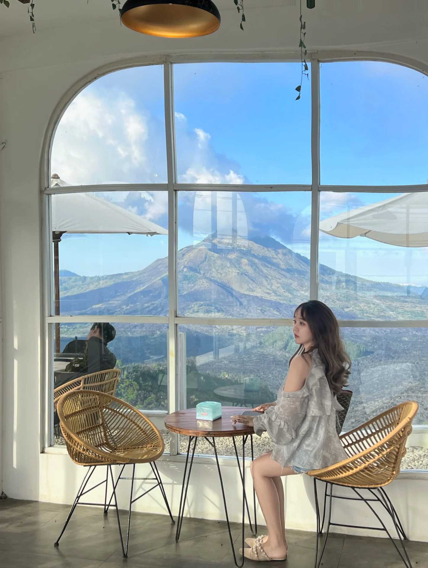 Bali-Ritatkala and Attalas cafes in Batur Mountain, Bali, facing Batur Mountain