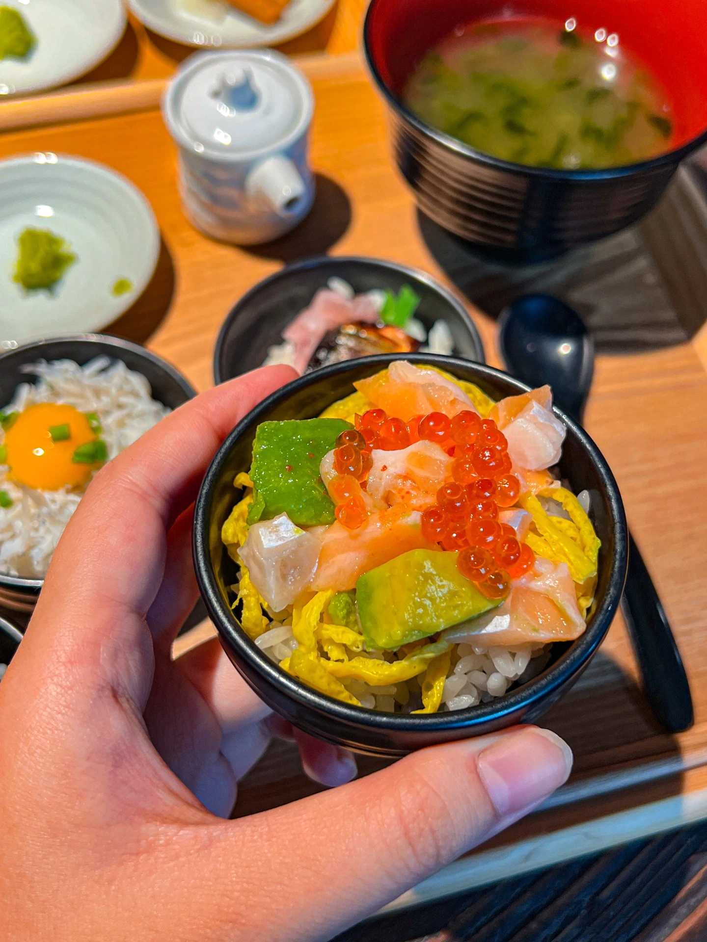 Tokyo-UOHIDE Sakura Hill restaurant in Shibuya, Tokyo, recommended mini seafood rice bowl