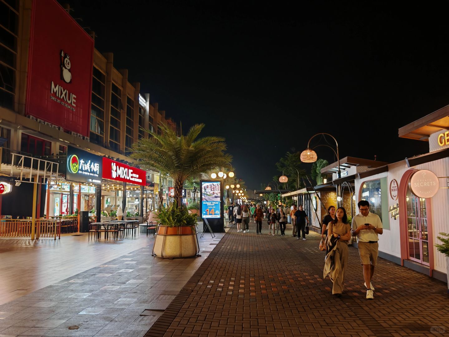 Jakarta-PIK, Chinatown in Jakarta, Indonesia, the coastal pedestrian street very beautifully decorated