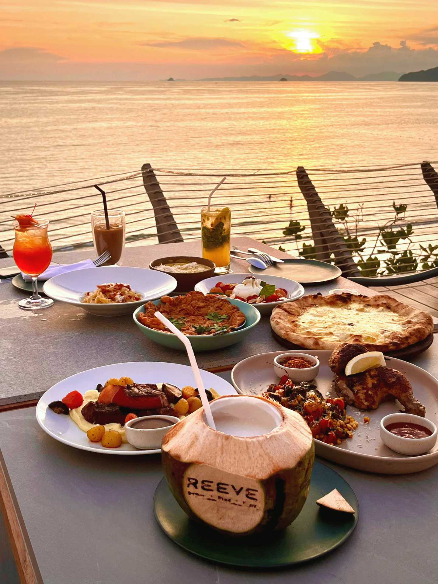 Krabi-Reeve beach club Krabi, a sunset restaurant you can't miss at Ao Nang Beach, Krabi