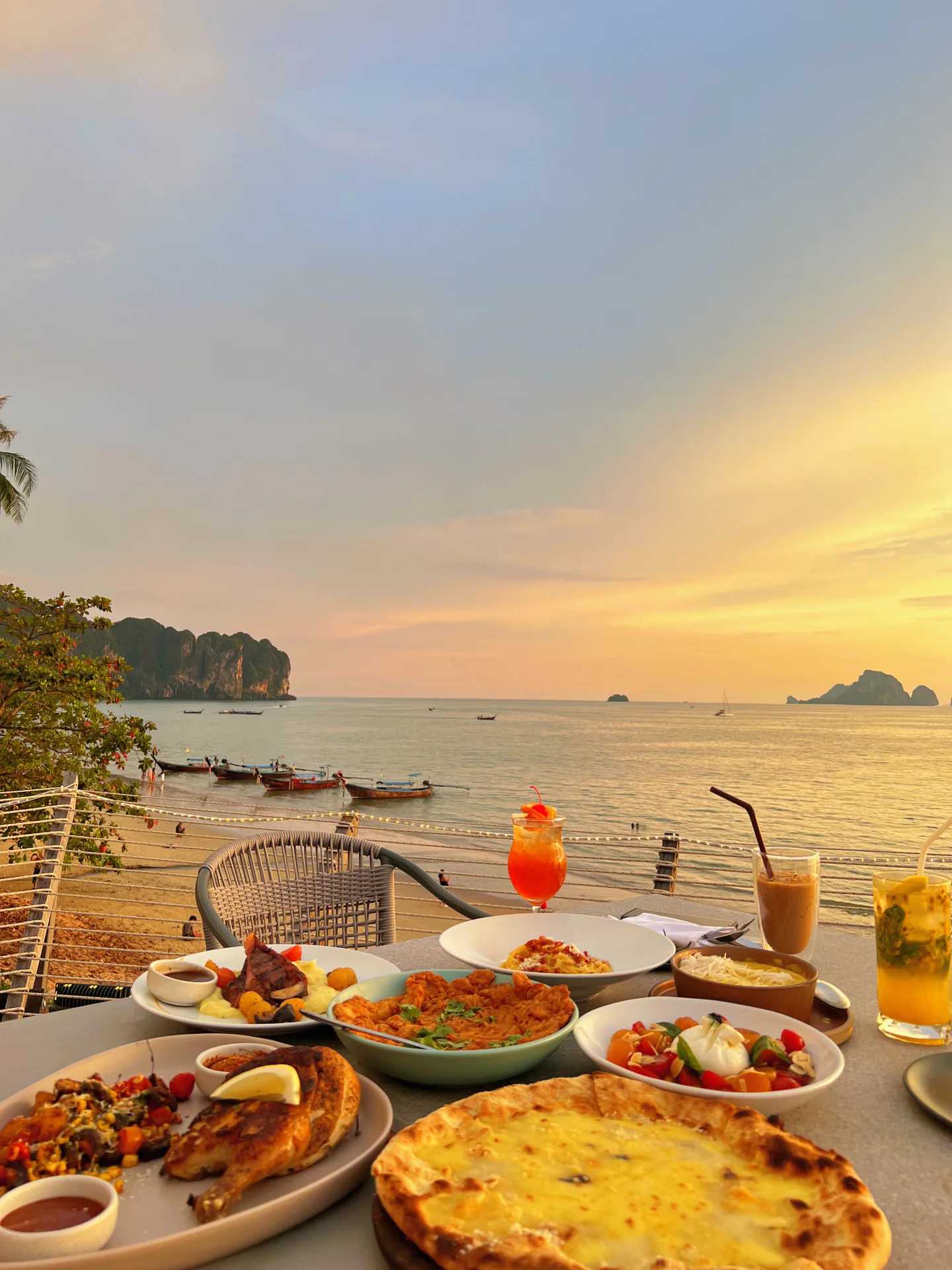 Krabi-Reeve beach club Krabi, a sunset restaurant you can't miss at Ao Nang Beach, Krabi