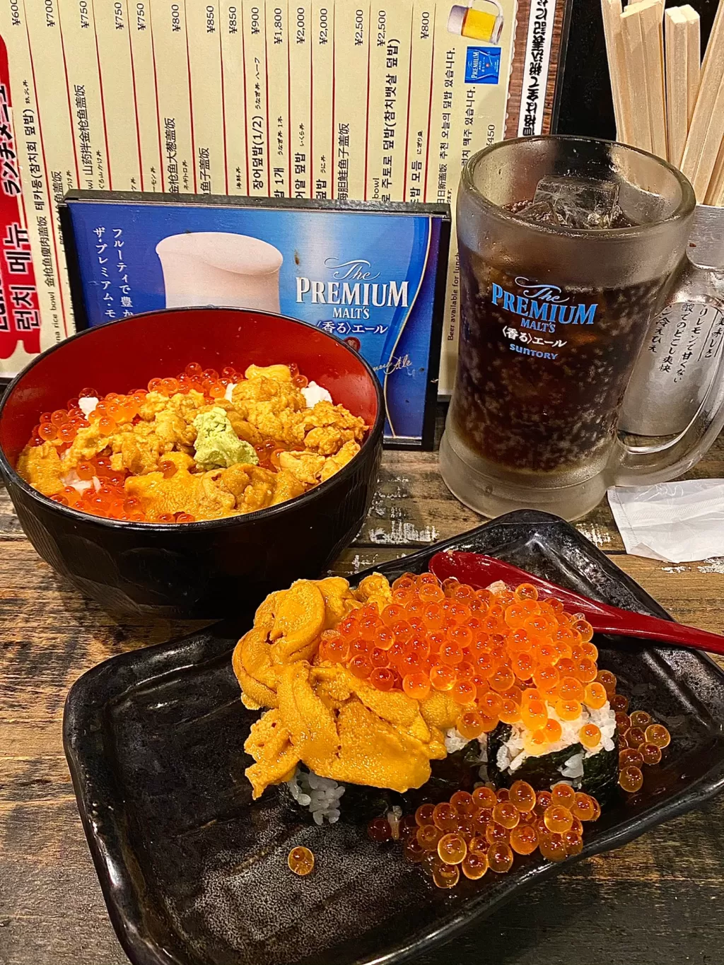 Osaka-Gokai Tachi Sushi, fresh and cost-effective sea urchin rice next to Osaka Kuromon Market