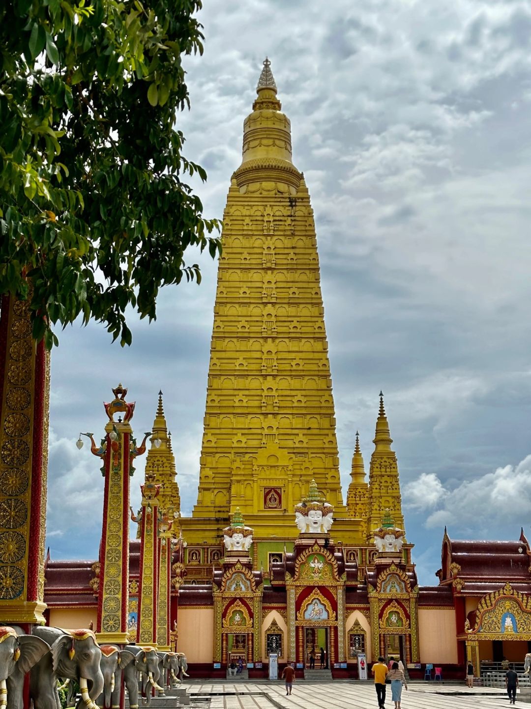 Krabi-Wat Mahathat Wachiramongkol, Krabi, Thailand, with its gleaming golden pagoda