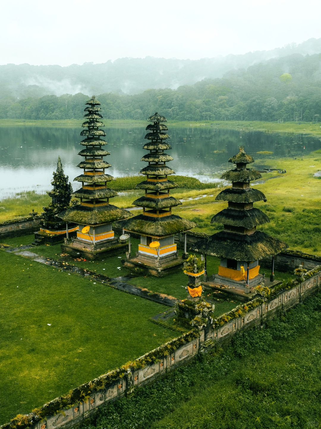 Bali-Pura Ulun Danu Tamblingan, an ancient 10th century temple on Lake Tamblingan, Bali