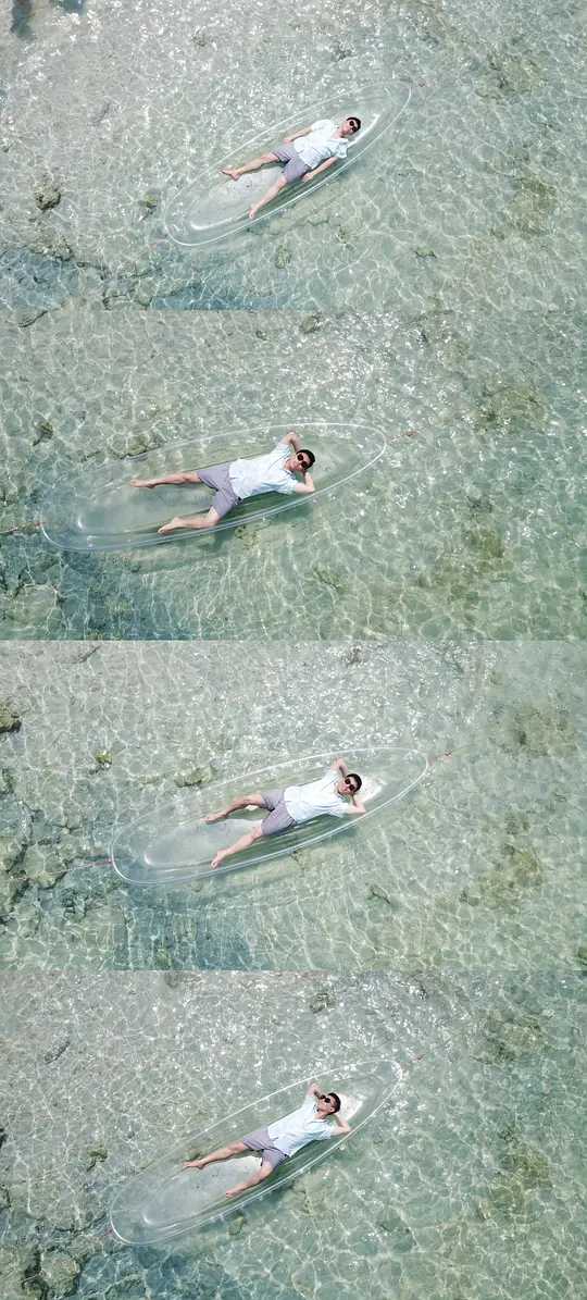 Pattaya-Gran Island in Pattaya, the clear waters, you can see the sand deposited on the bottom