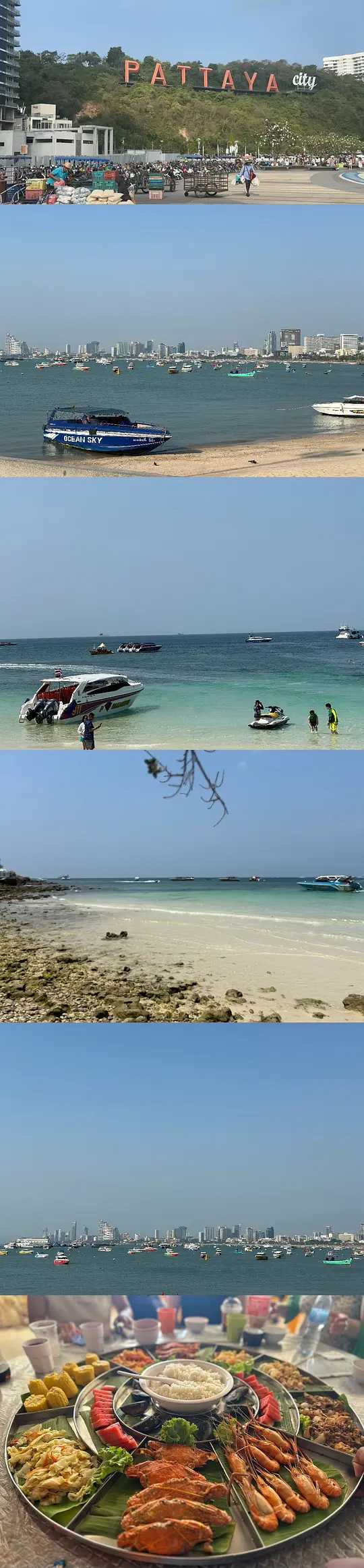 Pattaya-Gran Island in Pattaya, the clear waters, you can see the sand deposited on the bottom