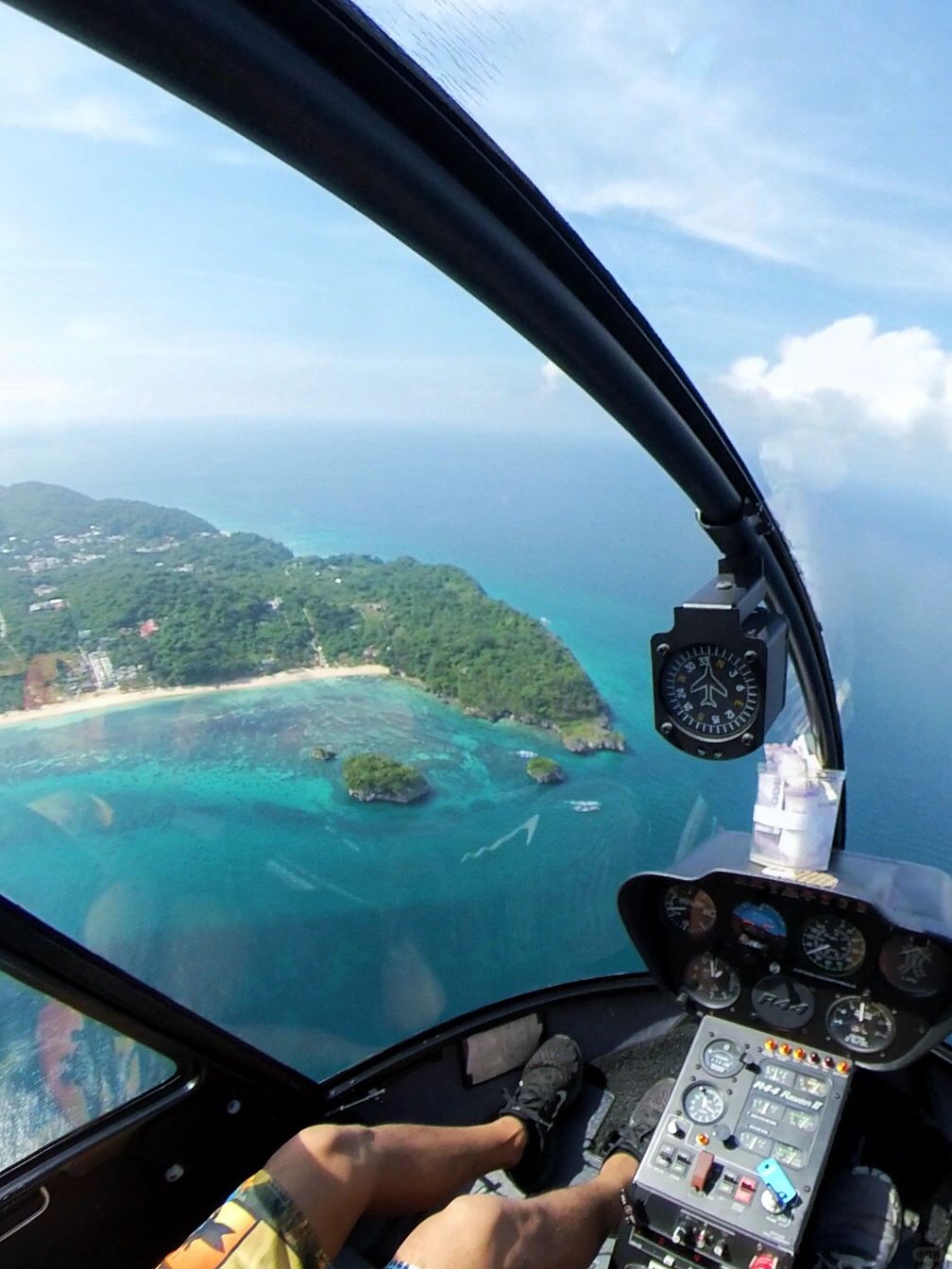 Boracay-Boracay helicopter tour around the island, 🚁review the white sand beach and blue water