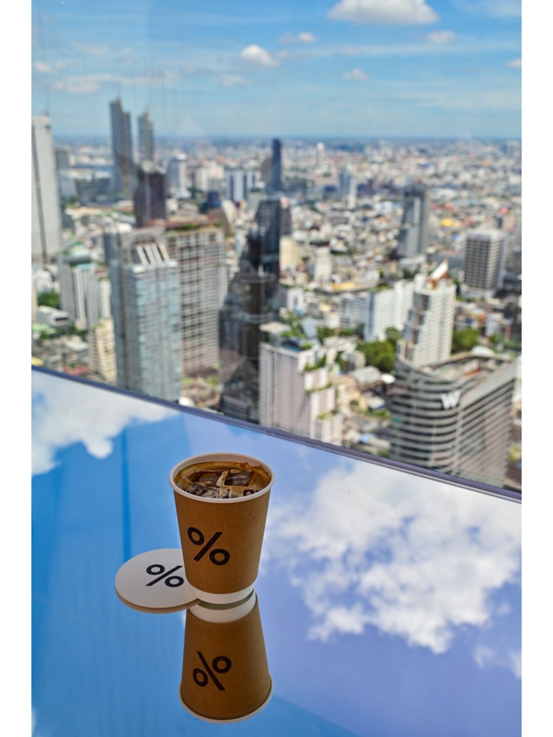 Bangkok-Pixel Tower 55th Arabica Café overlooking Bangkok city view and Chao Phraya River