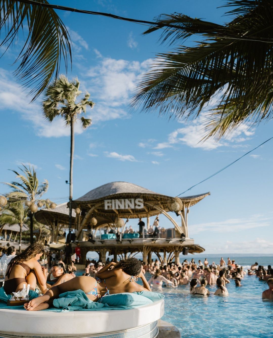 Bali-Bali Finns, the most carnival beach club, has a super large pool area and three restaurants