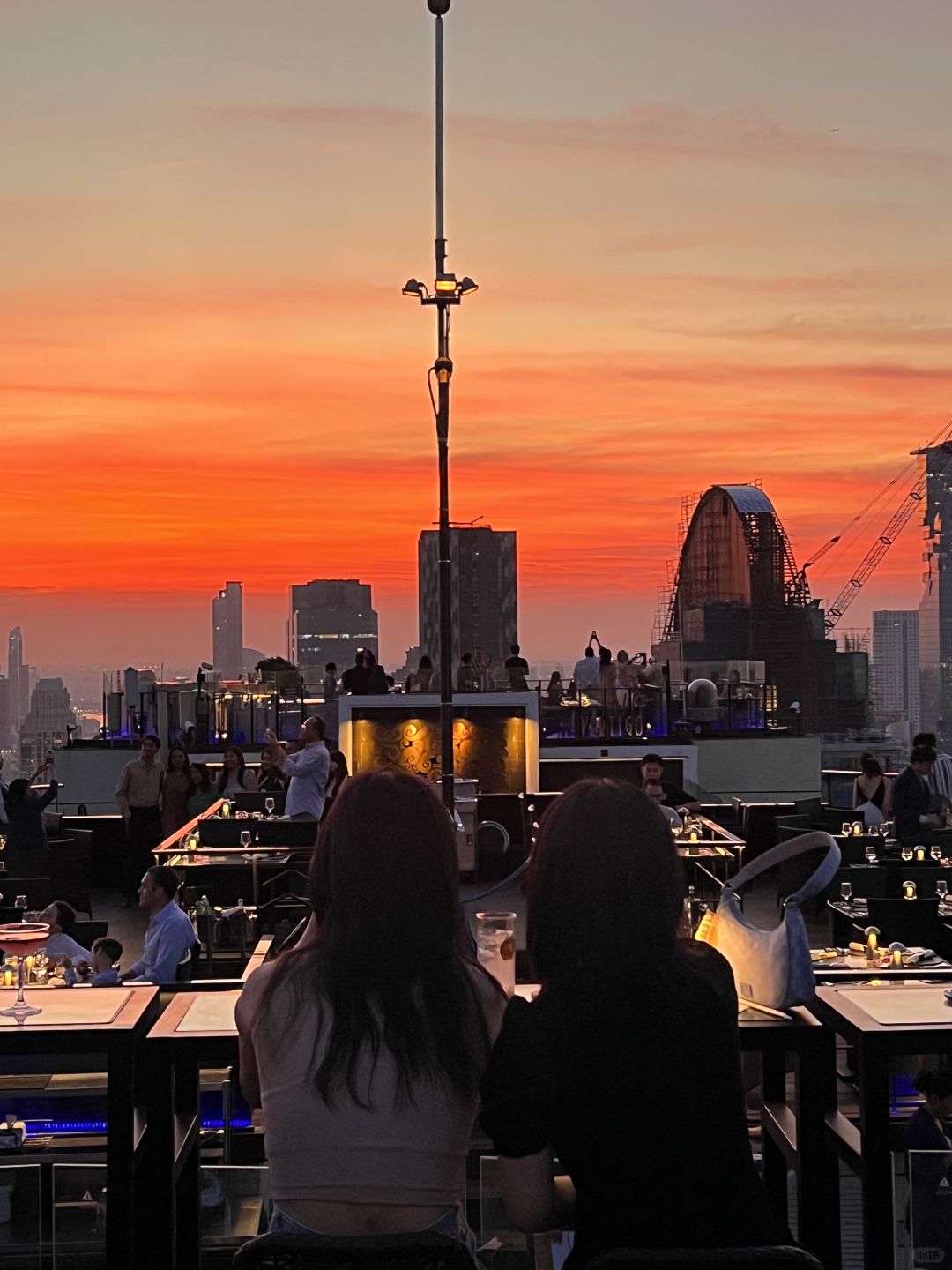 Bangkok-Moon Bar, sky bar on the 59th floor of Banyan Tree Hotel Bangkok, overlooks the entire city