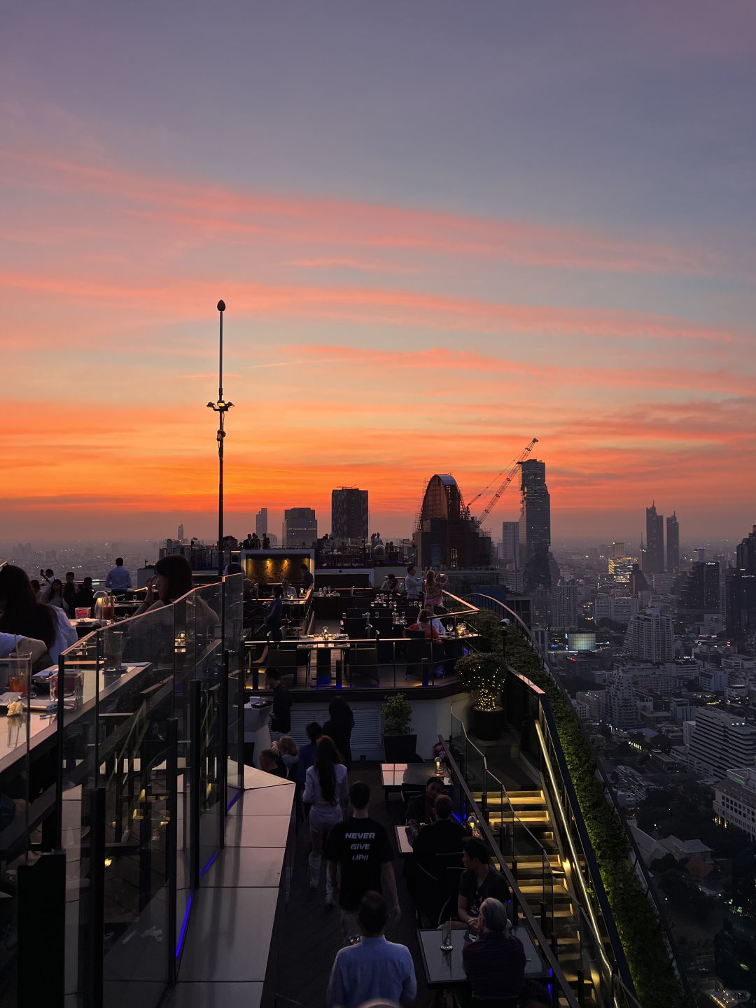 Bangkok-Moon Bar, sky bar on the 59th floor of Banyan Tree Hotel Bangkok, overlooks the entire city