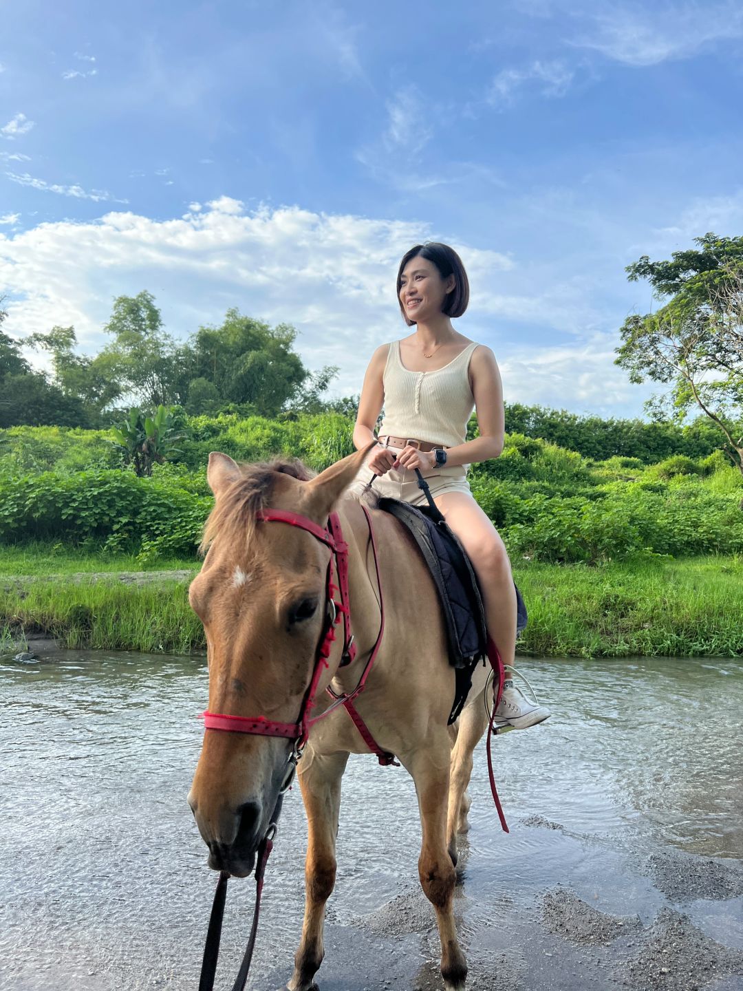 Clark/Angel City-Clark horseback riding experience in the Philippines, walking through rivers and farmland