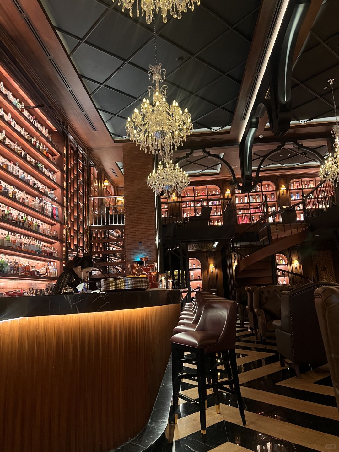 Manila/Luzon-The Whiskey Library Cigar Bar in Pasay, Manila, decorated in a modern library style