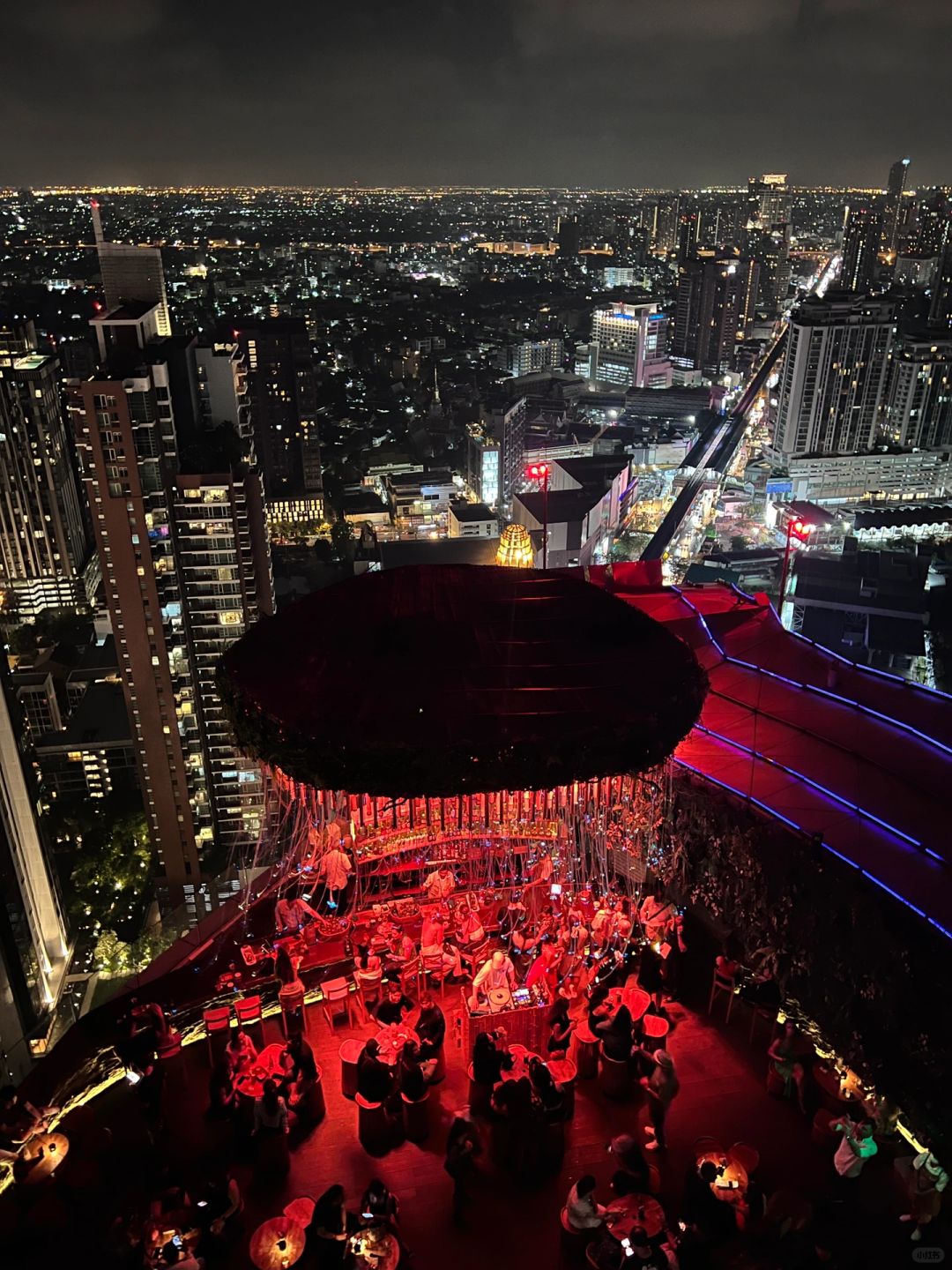 Bangkok-Tichuca Rooftop Take Bar in Bangkok, Thailand, where you can enjoy the night view of the city