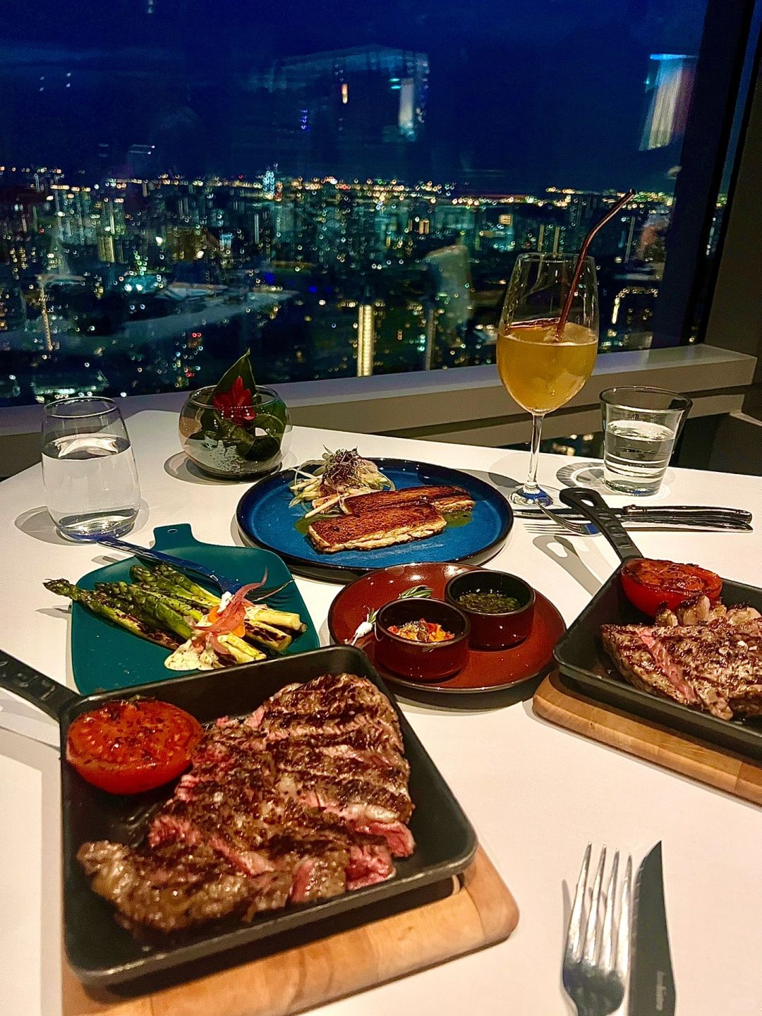 Singapore-Celebrating your birthday at 1-ATICO restaurant in Singapore, enjoying Argentine cuisine while taking in a 360 degree panoramic view of Singapore!