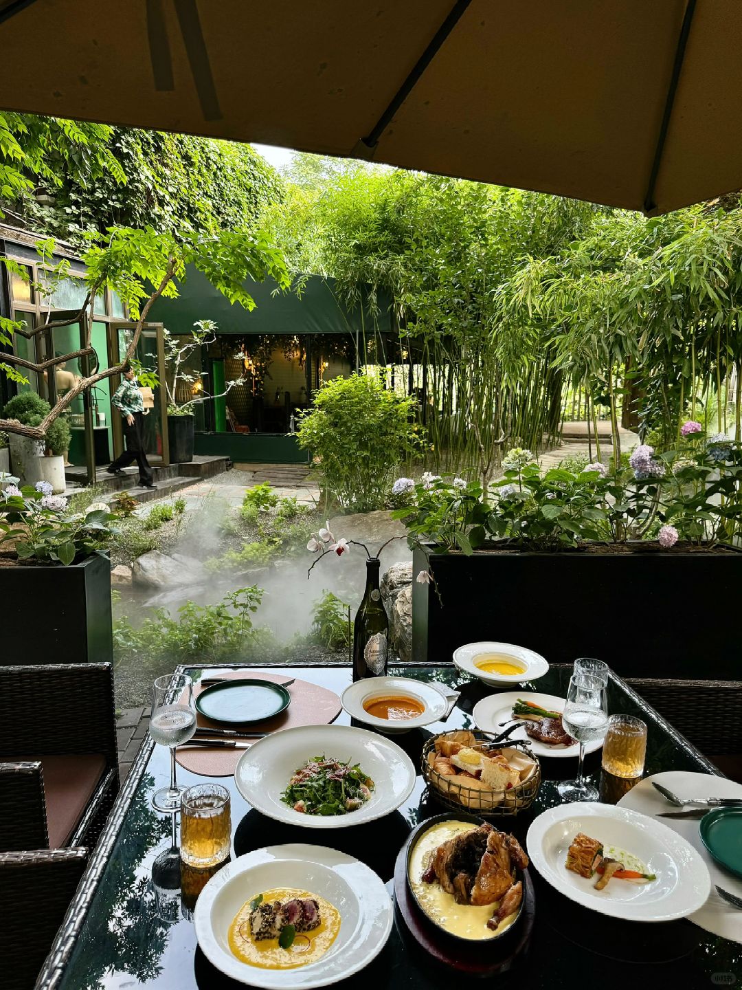 Beijing/Tianjin-Beijing has a western restaurant where you can eat with peacocks!