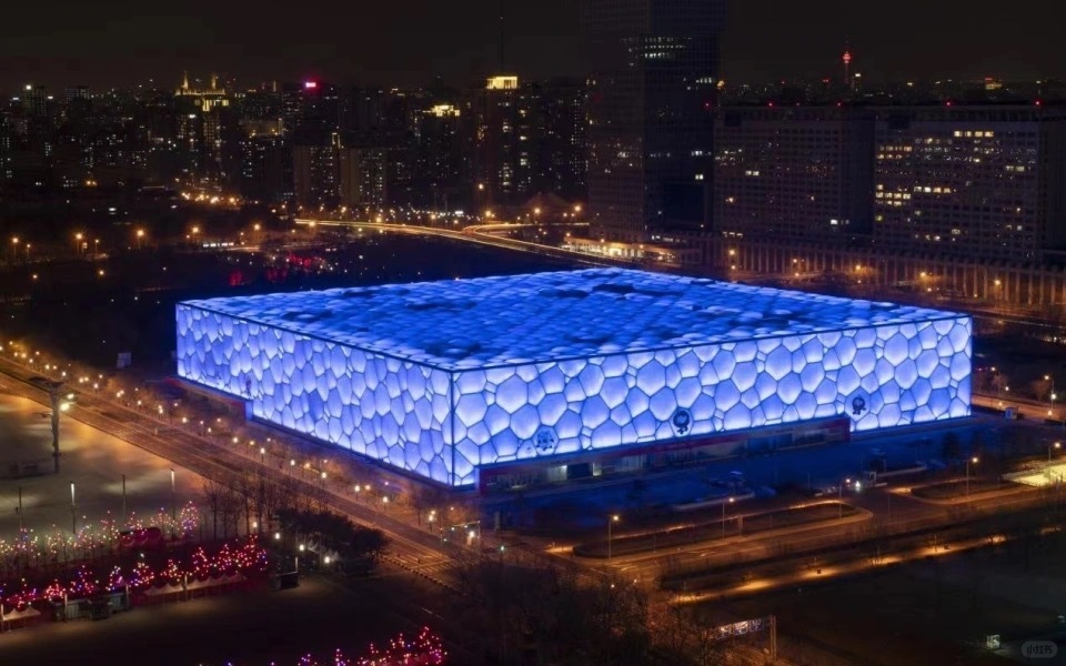 Beijing/Tianjin-The Water Cube in Beijing Olympic Park is China's national swimming center, filled with the atmosphere of sports!