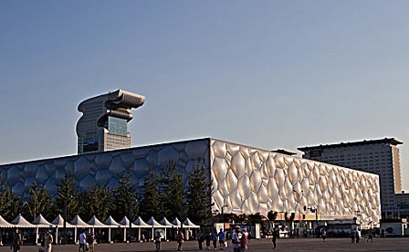 Beijing/Tianjin-The Water Cube in Beijing Olympic Park is China's national swimming center, filled with the atmosphere of sports!