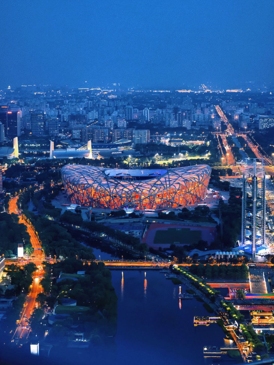 Beijing/Tianjin-At the Beijing Olympic Tower! The sunset and night scenery here are breathtaking!