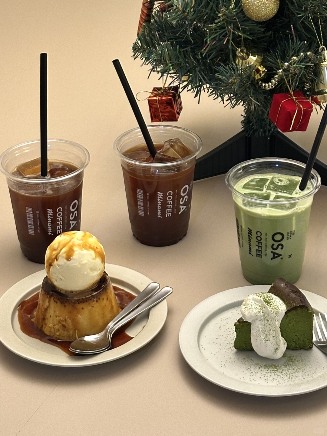 Osaka-OSA Coffee Minami with the best pudding and delicious  Matcha Basque