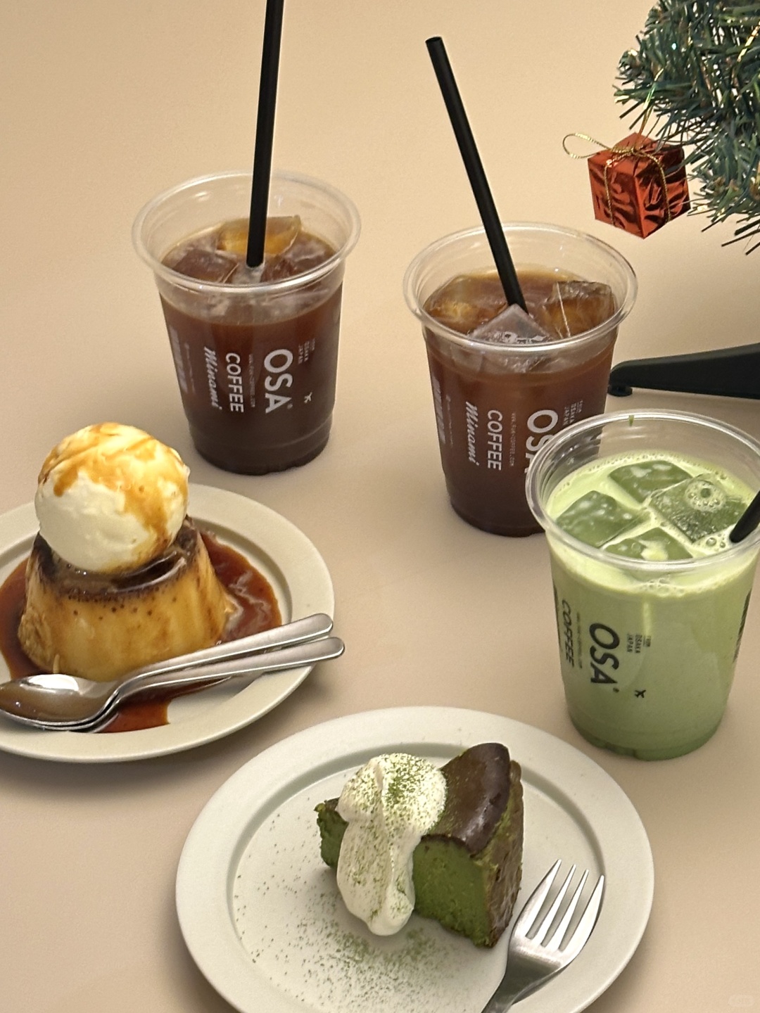 Osaka-OSA Coffee Minami with the best pudding and delicious  Matcha Basque