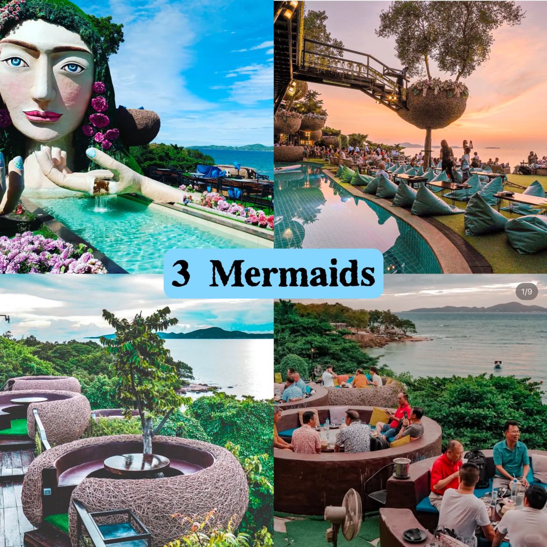 Pattaya-Pattaya 3 Mermaids, The Sky Gallery, Cave Beach Club Sunset Restaurant Review