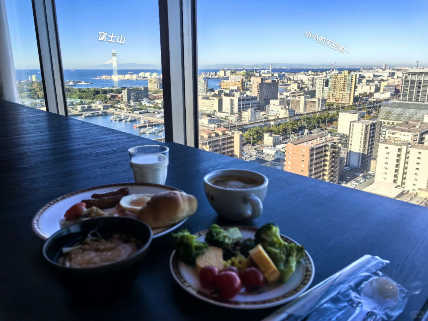 Tokyo-Watching Mount Fuji while having breakfast in Chiba~