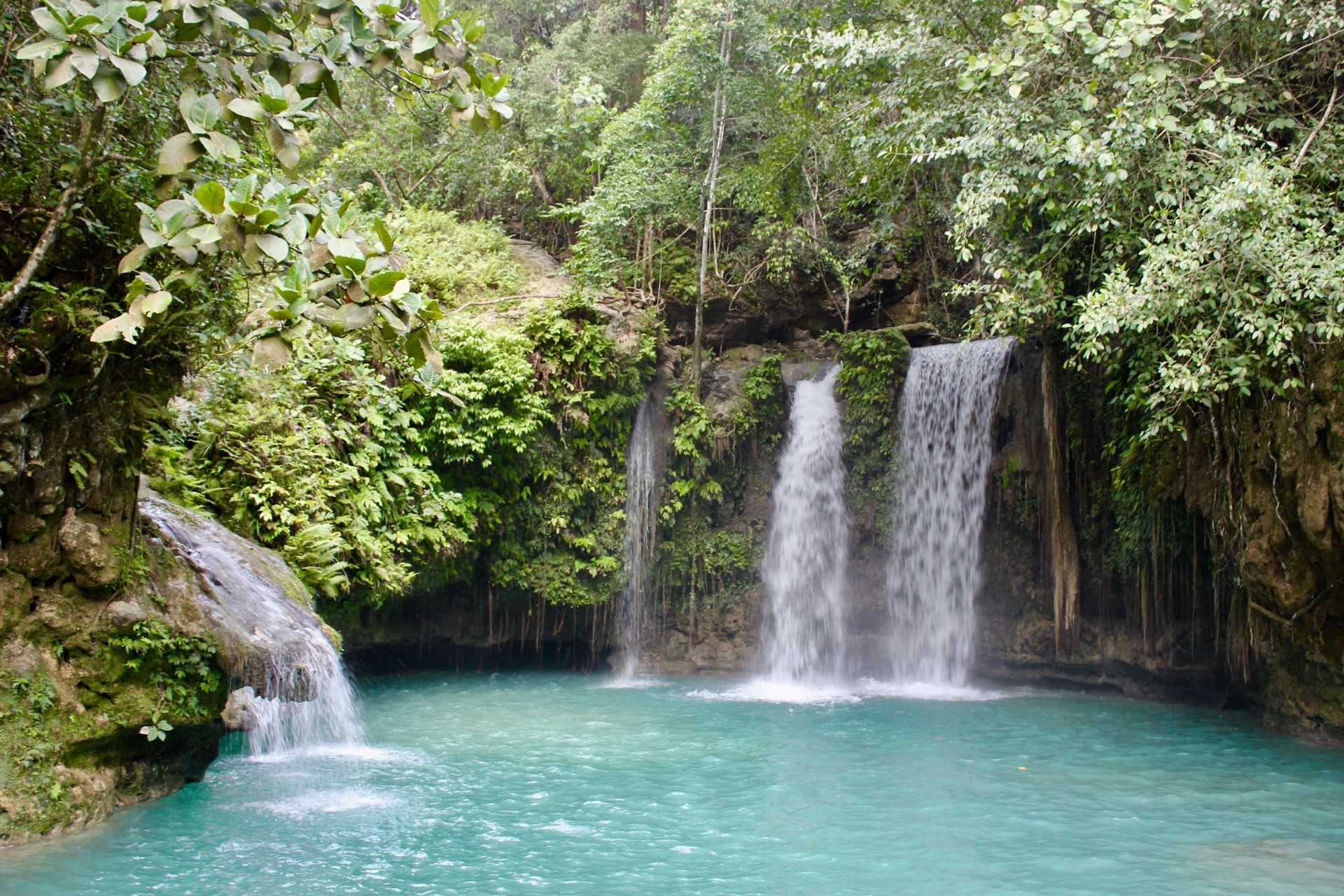 Cebu-In Badian Town, Cebu, Philippines, enjoy the three different levels of Kawasan Waterfall