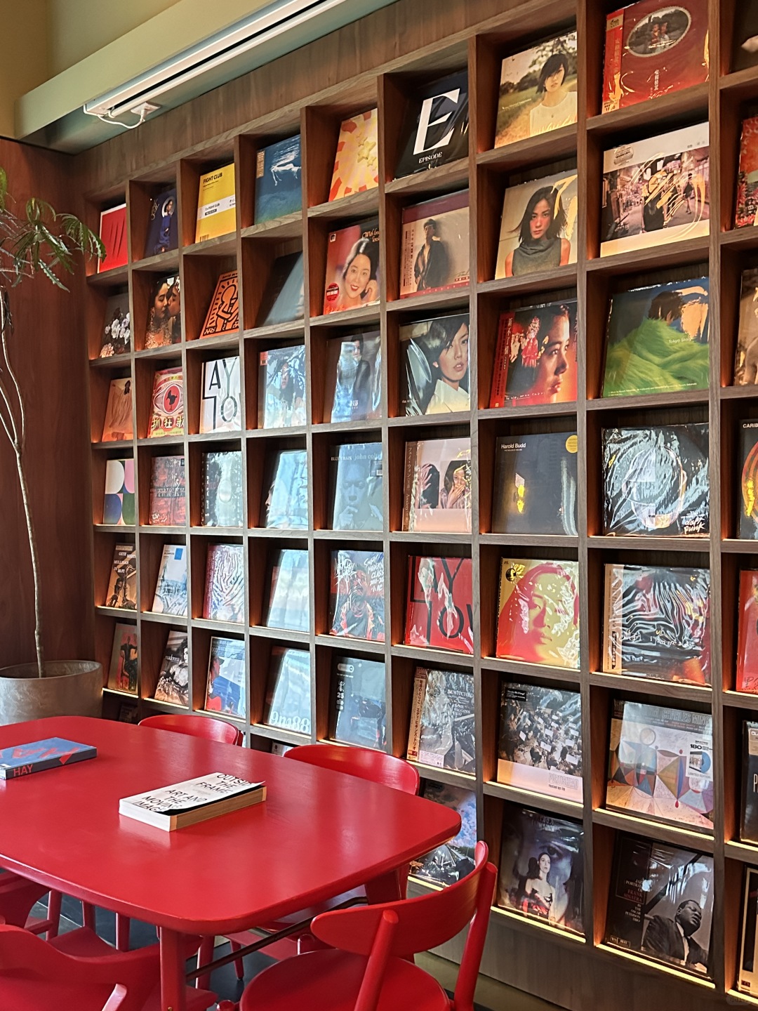 Taiwan-Episode Hotel in Da'an District, Taipei, with vinyl record wall that plays pop songs on loop