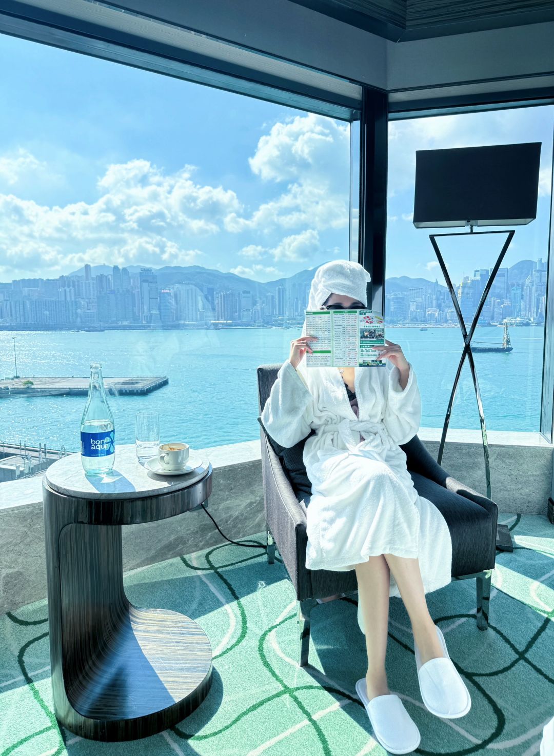 Hong kong-Millennium New World Hotel, with huge floor-to-ceiling windows facing Victoria Harbour