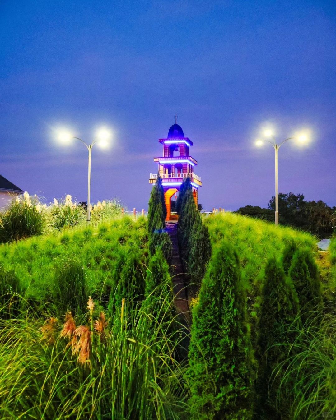 Busan/Jeju-Jeju Island Hub Park, ?cool breeze at night, shuttle through the herb garden